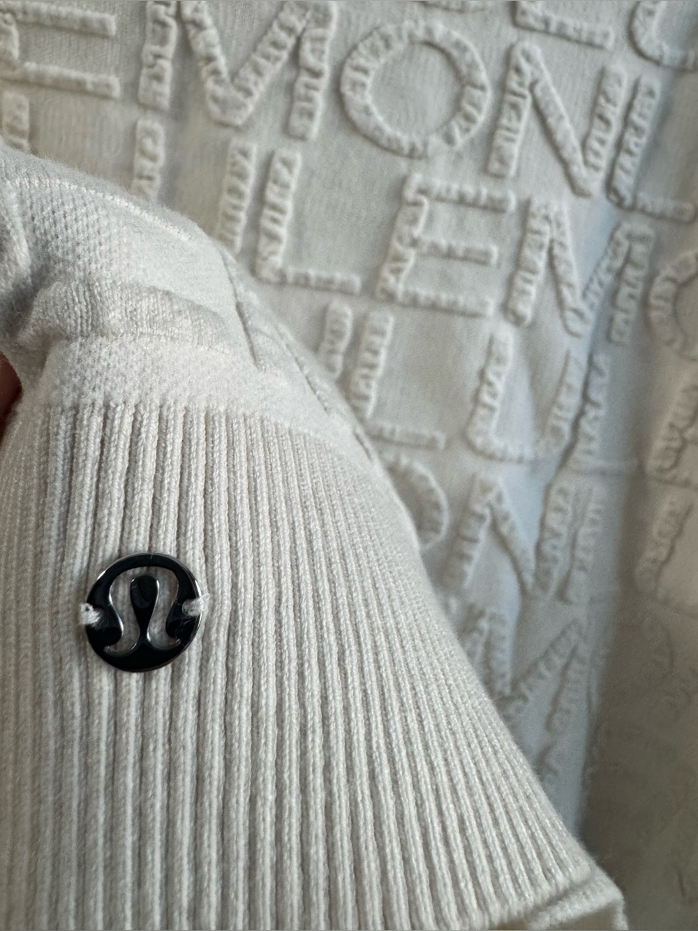 Lululemon Cotton-Blend Jacquard Crewneck Sweater Light Ivory - Picture 7 of 8